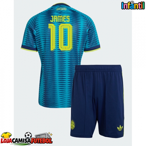Camisa de Futebol Colômbia James Rodriguez #10 Equipamento Secundário Infantil Mundo 2026 Manga Curta (+ Calças curtas)